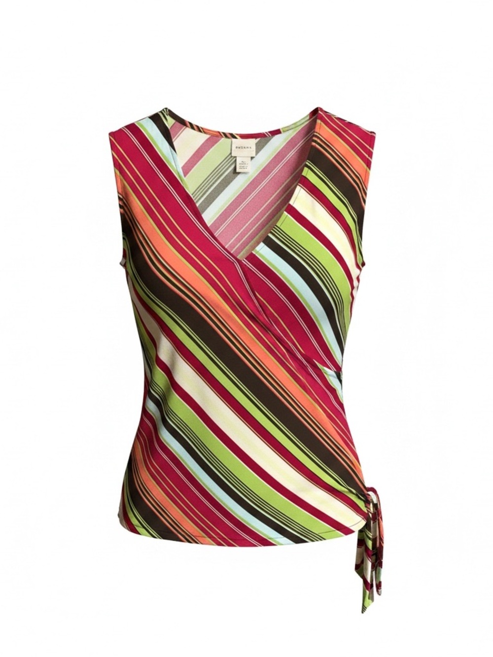 Merona Striped Wrap Tank in Pink, Green & Orange